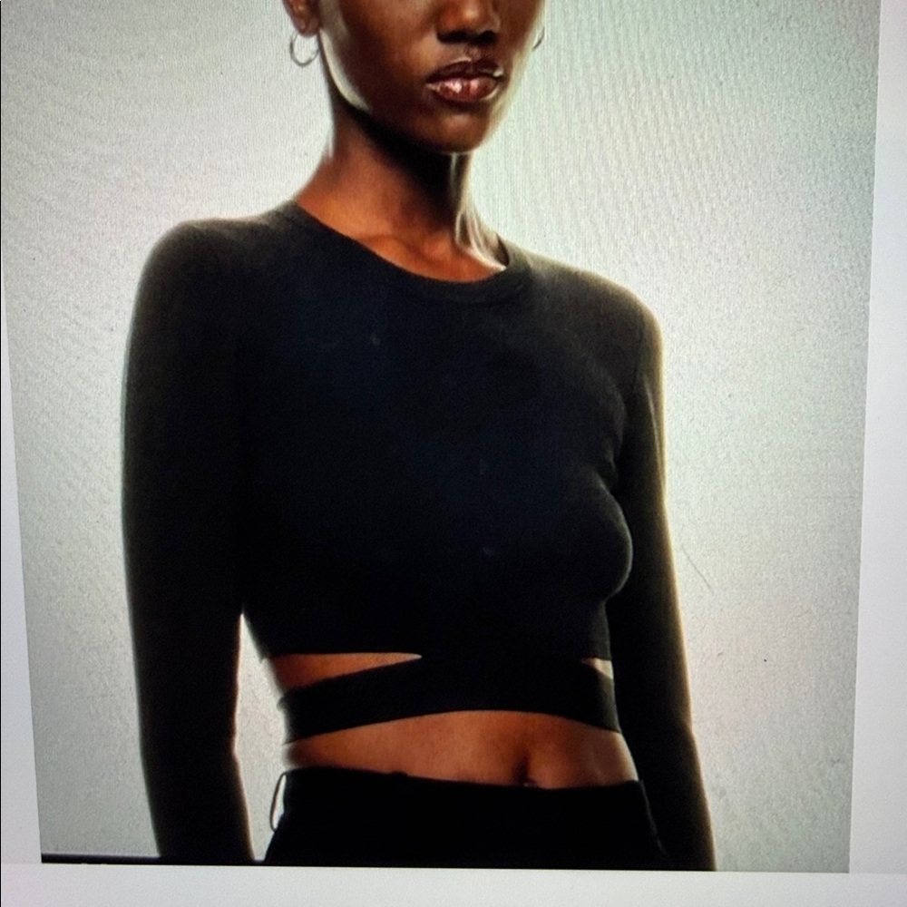 Babaton Retrospect Black Long Sleeve Crop Top